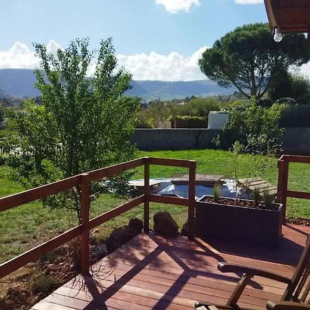 Chalet Maison Bois Vue Causse Larzac Et Viaduc Millau